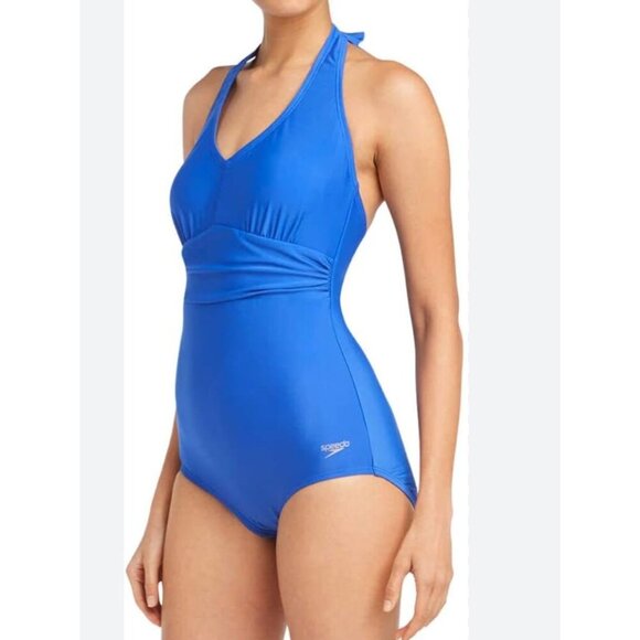 Speedo Blue Halter neck Swimsuit 18 - Picture 1 of 7
